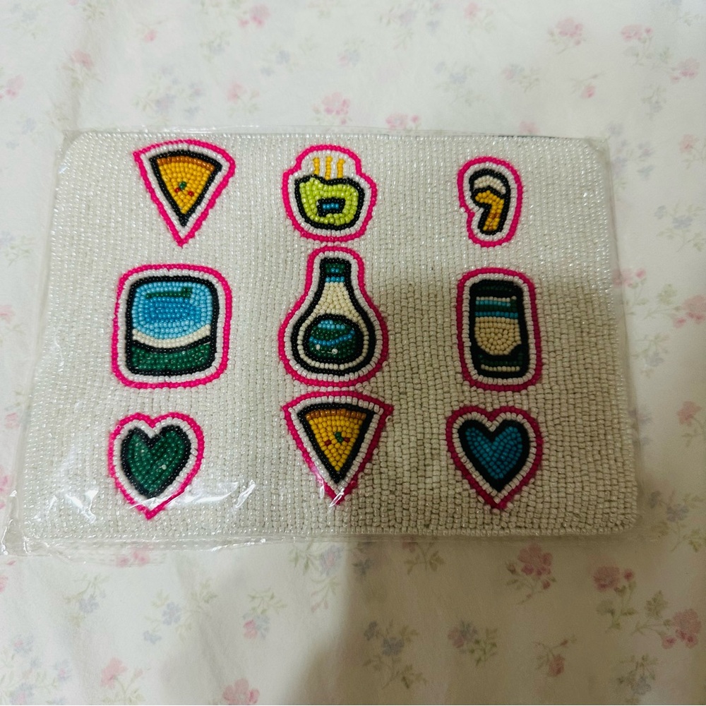 Playful Beaded Clutch with Icon Designs